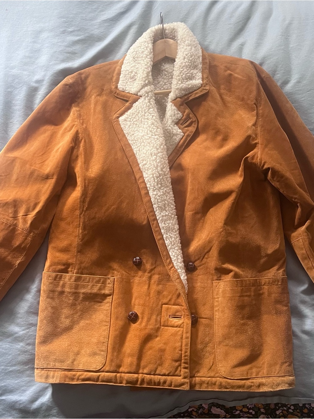 Men's Sherpa-Lined Suede Jacket